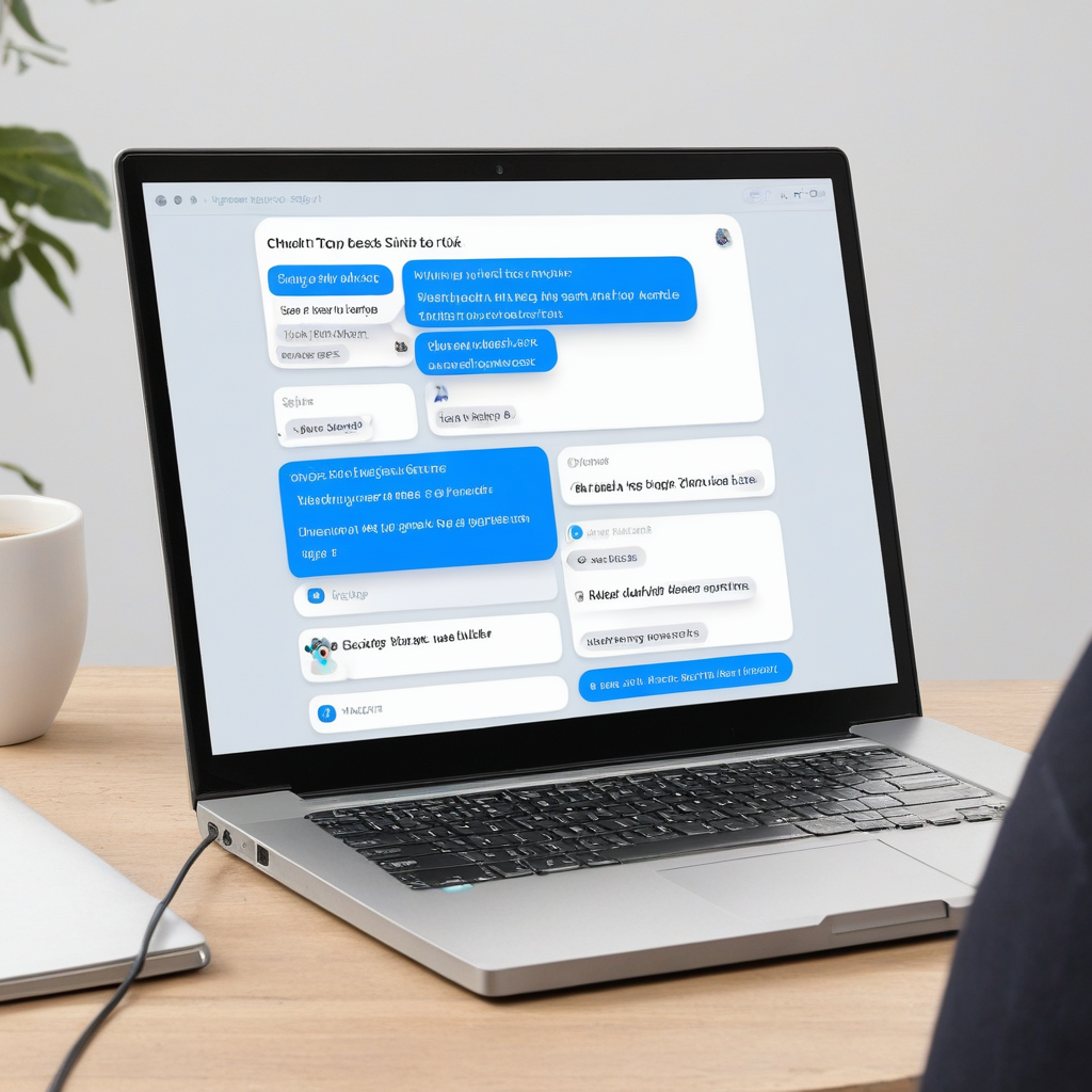 User-friendly chatbot builder interface on laptop screen