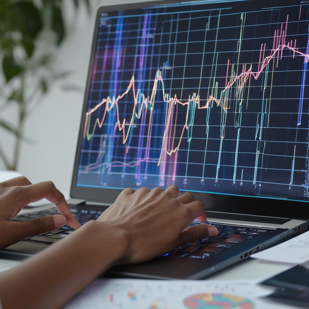 Developer working on AI spreadsheet analysis with holographic data visualization