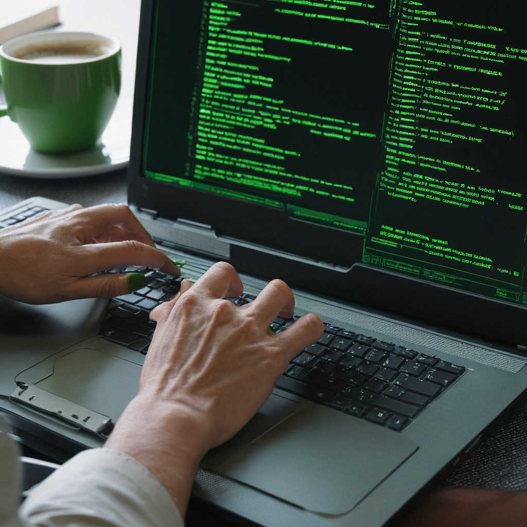 Ethical hacker performing reconnaissance using command-line tools