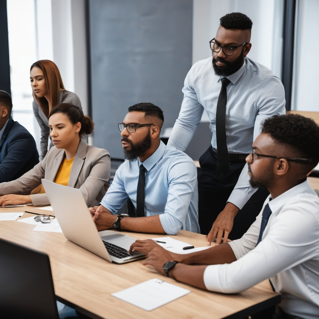 Diverse team attending a cybersecurity awareness training session