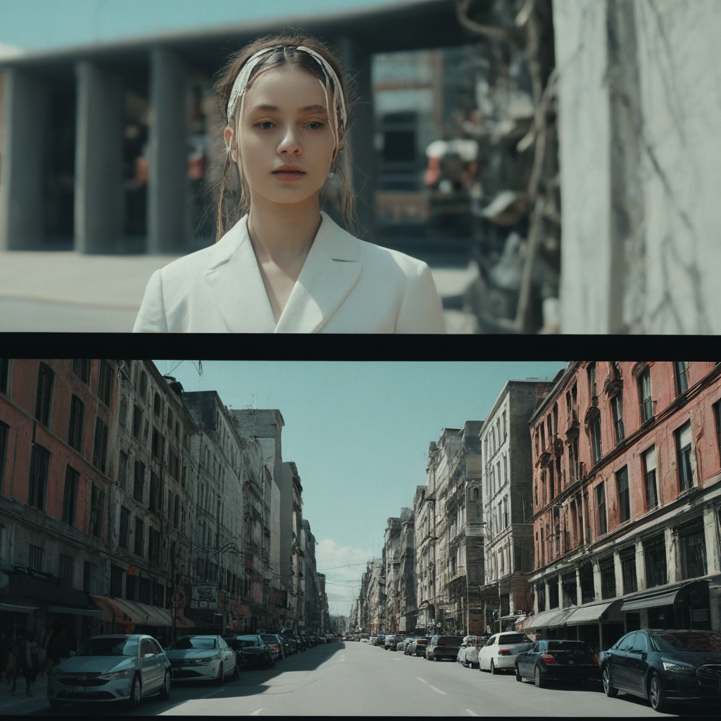 Before and after comparison of AI video enhancement process