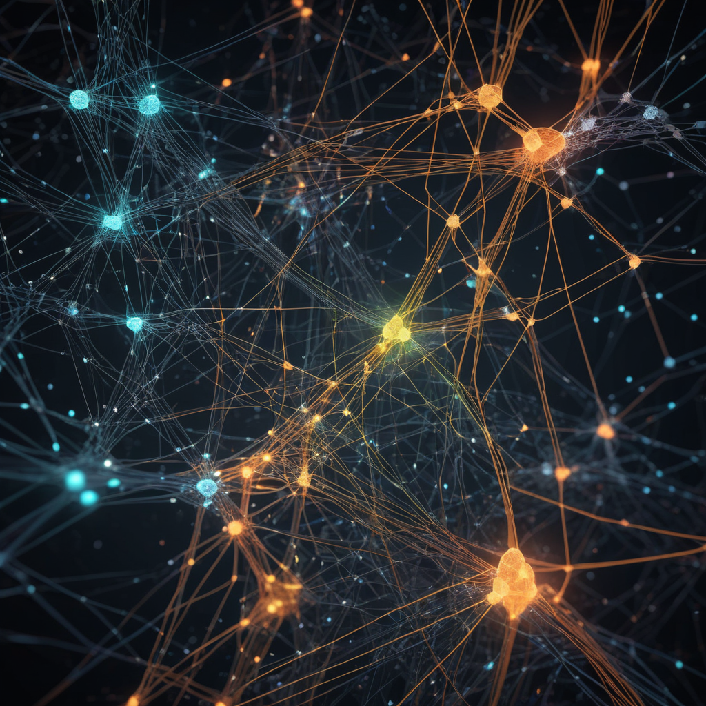 Conceptual art of AI neural networks processing video data
