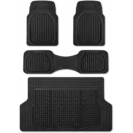 Motor Trend FlexTough LITE Rubber Car Mats Full Set with Cargo Liner - All Weather Floor Mats for Cars & SUVs $29.9