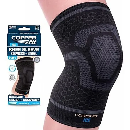 Copper Fit ICE Knee Compression Sleeve Infused w/ Menthol (L/XL) $3