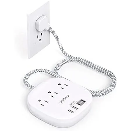 $9.99* | 6' One Beat Flat Plug Power Strip (3x AC, 2x USB-A, 2x USB-C) at Amazon