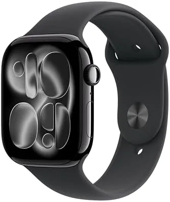 $329.99 | Apple Watch Series 11 [GPS 46mm] Smartwatch with Jet Black Aluminum Case with Black Sport Band - M/L at Amazon