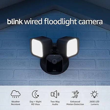 $29.99* | Blink Wired Floodlight Camera (Black or White) at Amazon
