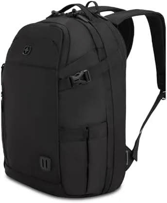 $77* | SwissGear Hybrid 30L Travel Backpack, Fits 15 inch Laptop, Men's and Women's, Black + 10% Back w/ Prime Visa Card at Amazon