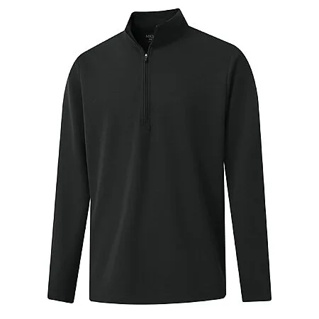 Rouen Mens Quarter Zip Pullover Performance Golf Long Sleeve Half Zip Pullover Sweatshirts, Black $14.96 AC