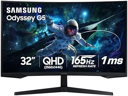 $189.99* | 32" Samsung Odyssey G55C 2560x1440 165Hz 1ms Curved Monitor at Amazon