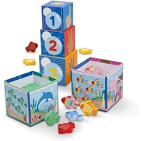 $8 | Melissa & Doug® Ms. Rachel™ Sort and Count Nesting and Stacking Blocks at Amazon