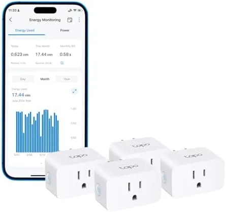$24.06* | 4-Pack TP-Link Tapo Wi-Fi Mini Smart Energy Monitoring Plug + 25% Back w/ Prime Visa Card at Amazon