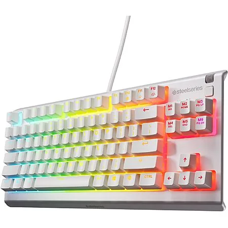SteelSeries Apex 3 TKL Wired Membrane RGB Mechanical Gaming Keyboard (White) $35