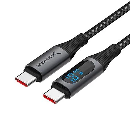 Prime Members: 3.3' Sabrent 100W USB-C Charging Cable w/ Smart Display $8 + Free S&H