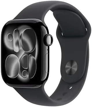 $299 | Apple Watch Series 11 [GPS 42mm] Smartwatch with Jet Black Aluminum Case with Black Sport Band - S/M at Amazon