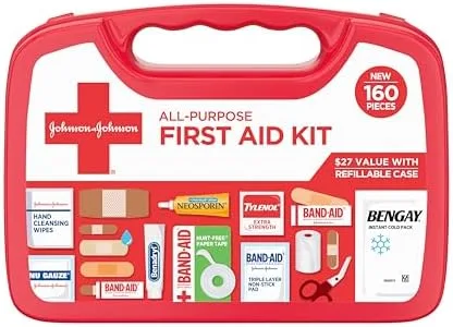[SnS, AC] $10.10* | 160-Pc Johnson & Johnson Compact All Purpose First Aid Kit at Amazon