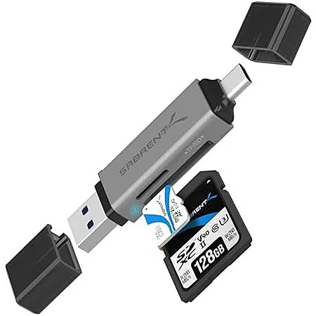 SABRENT USB 3.0 / Type-C microSD / SD Memory Card Reader (Speeds up to 5Gbps) $6.65