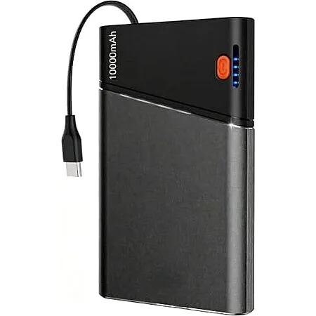 Aaoyun 10000mAh 22.5W PD 2-Port Power Bank w/ Built-In USB-C Cable $9.90