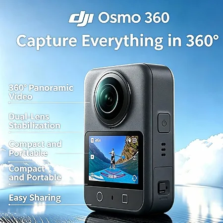 [Open Box] DJI Osmo 360 Camera Standard Combo 1-Inch 360°Imaging Native 8K Video 105GB Storage $280.70 + Free Shipping