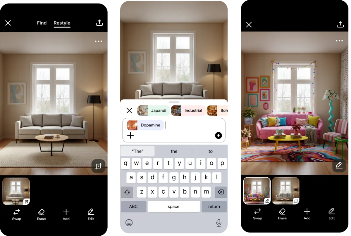 Pinterest teases a new ‘Restyle' feature that lets you redesign your room with AI