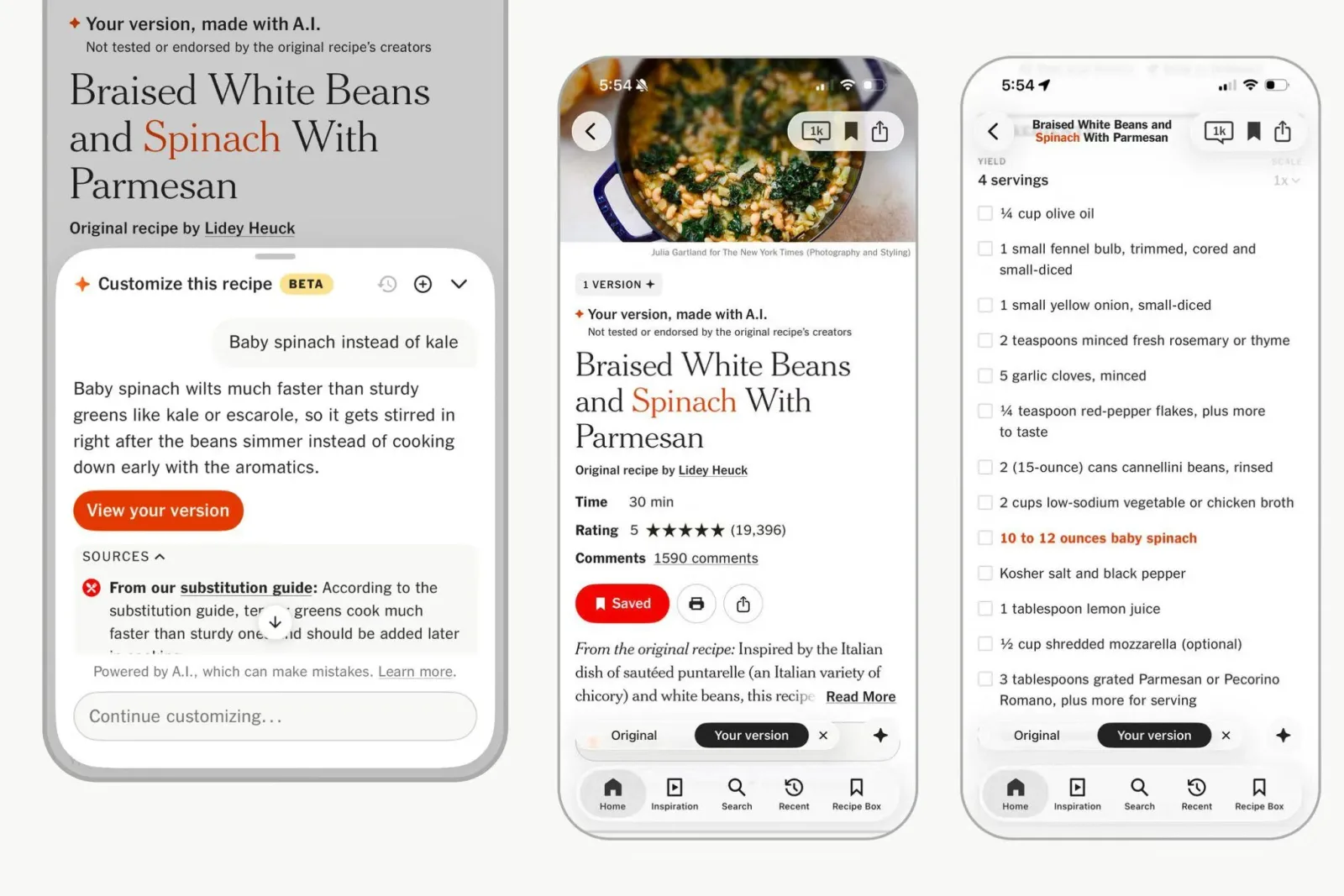The NYT Cooking app is testing AI recipe modifications